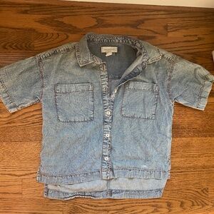 Kids light weight denim button-down